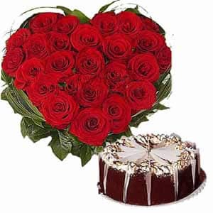 50 Red Roses and 1Kg Eggless Chocolate Cake